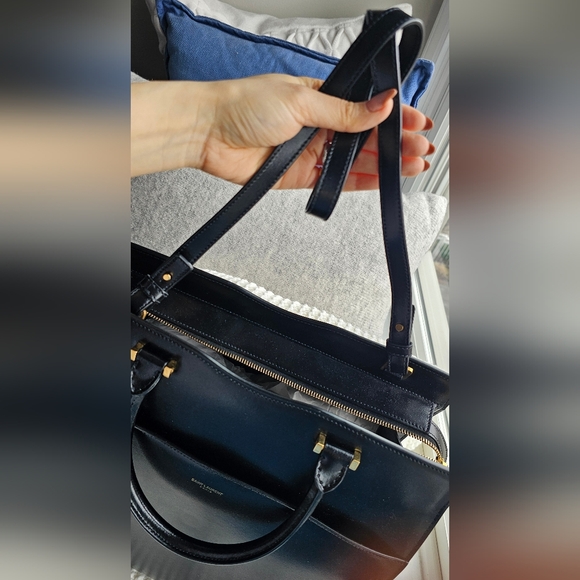 Saint Laurent Leather Uptown Satchel Tote Bag - Picture 7 of 12